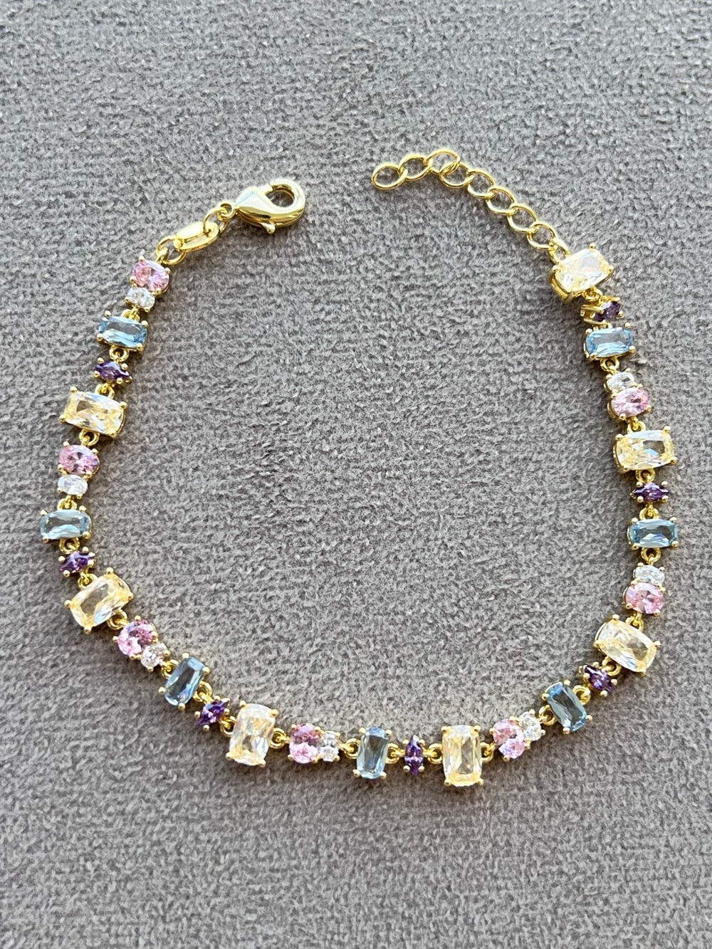 Gold Filled Multi-Color Cubic Zirconia Bracelet